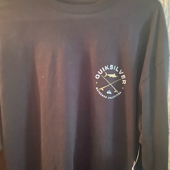 NWT Quiksilver Waterman Men's Long Sleeve Hook T-Shirt Black Size Medium - Picture 3 of 5